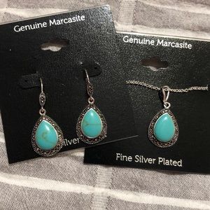 Marcasite jewelry set-fine silver plated